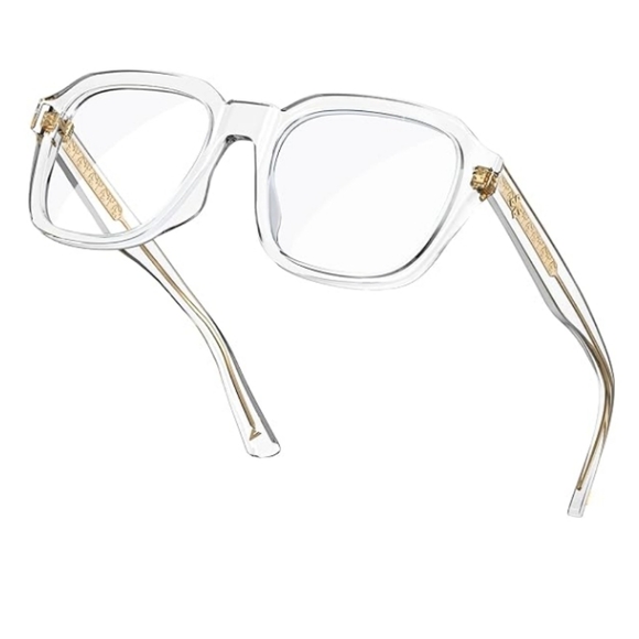 Oversized Square Blue Light Blocking Glasses Computer Clear Frame Eyewear - Picture 8 of 8